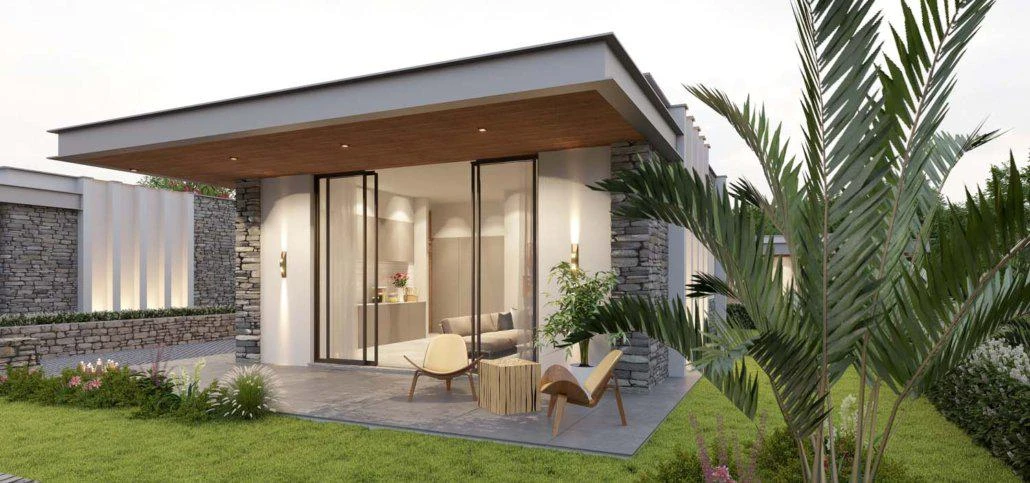 Комплекс вилл с бассейном в 100 метрах от частного пляжа, Бодрум, Турция