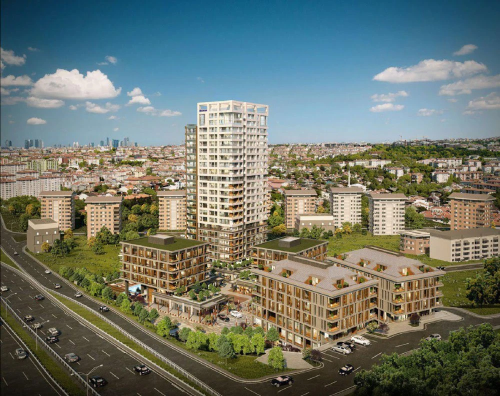 Апартаменты с панорамным видом в новой резиденции со спа-зоной и бассейнами, недалеко от моря, Стамбул, Турция