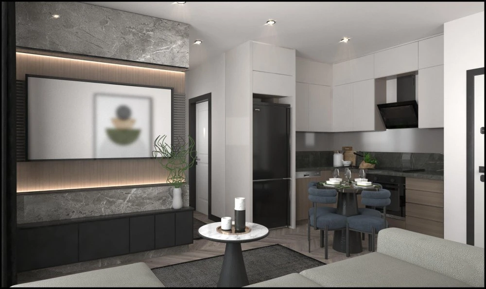 Трёхкомнатные апартаменты в комплексе с бассейном и детской игровой площадкой, 450 метров до моря, Мерсин, Турция