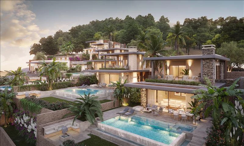 Новый комплекс вилл с бассейнами и гостевыми домами, Ялыкавак, Турция