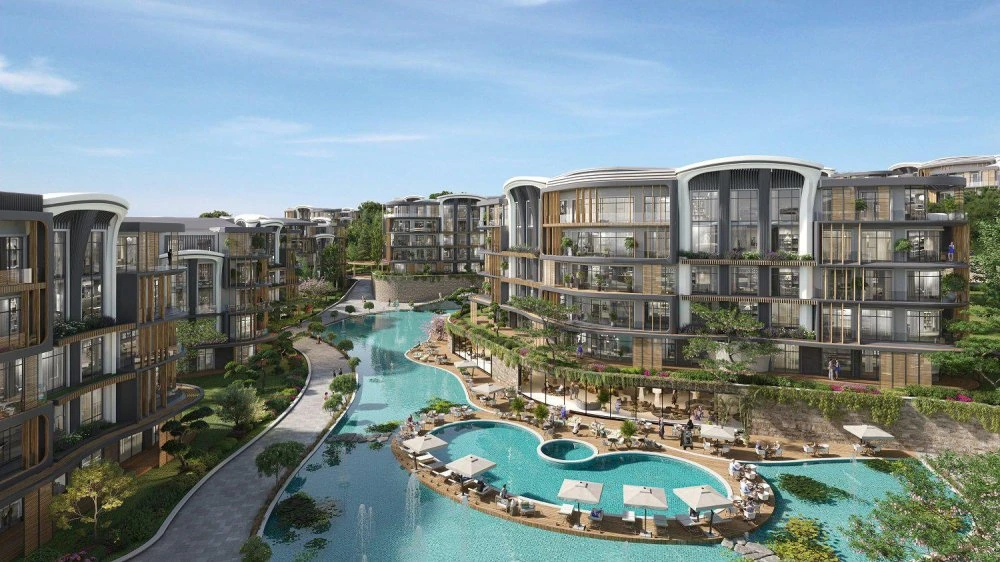 Новая малоэтажная резиденция с бассейнами, зелеными зонами и детскими площадками, Коджаэли, Турция Новая малоэтажная резиденция с бассейнами, зелеными зонами и детскими площадками, Коджаэли, Турция