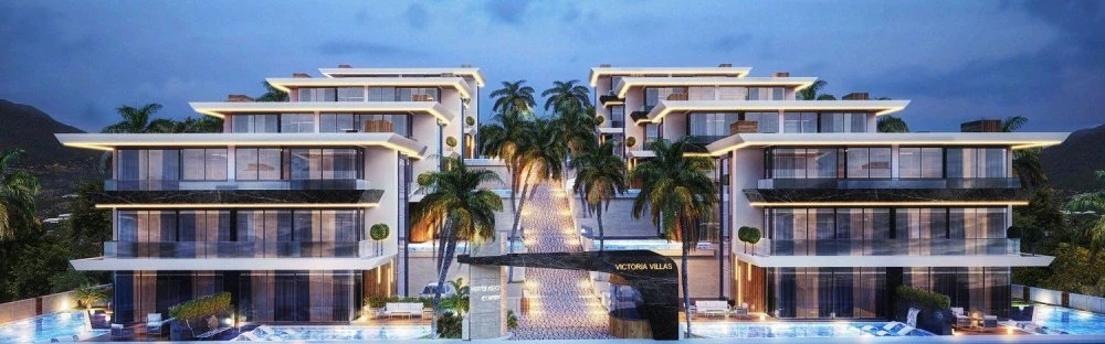 Новый комплекс вилл с бассейнами, Аланья, Турция