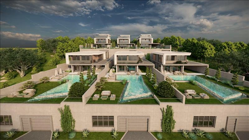 Новый комплекс вилл с бассейнами и видами на море, Калкан, Турция