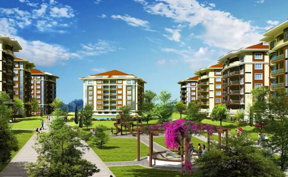 Апартаменты с террасами в резиденции с бассейнами, в престижном районе, Стамбул, Турция