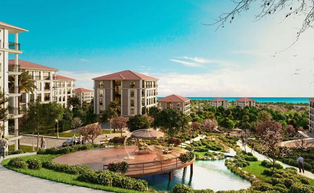 Современные апартаменты с видом на море, в резиденции с бассейном и конным клубом, Стамбул, Турция