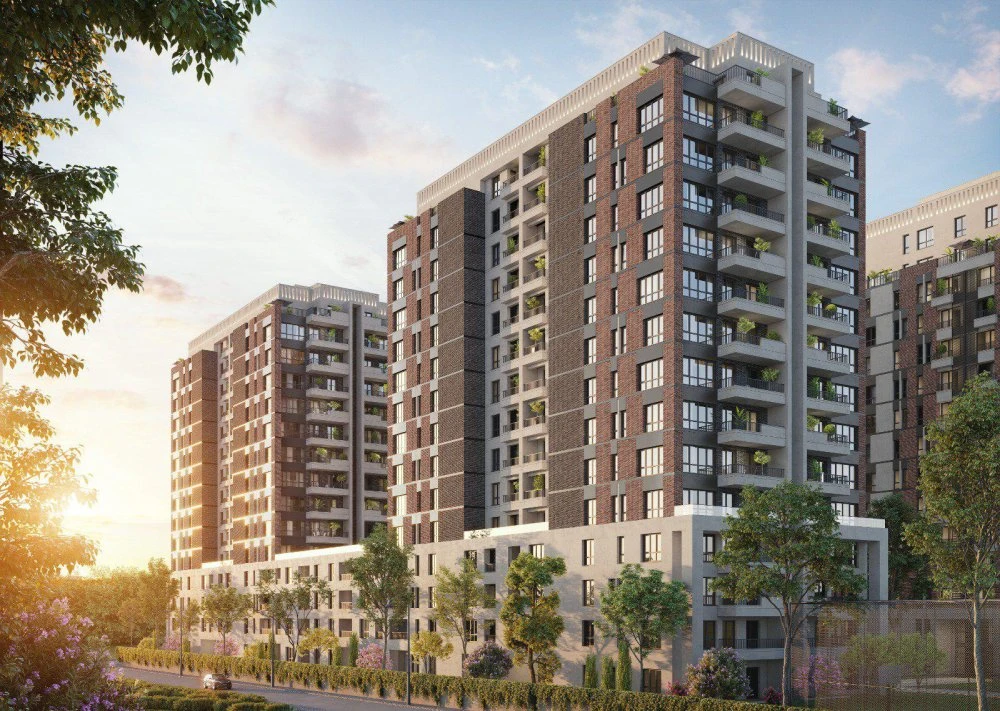 Новая резиденция с бассейнами и ресторанами рядом с автомагистралью Е-5, недалеко от пляжа, Стамбул, Турция