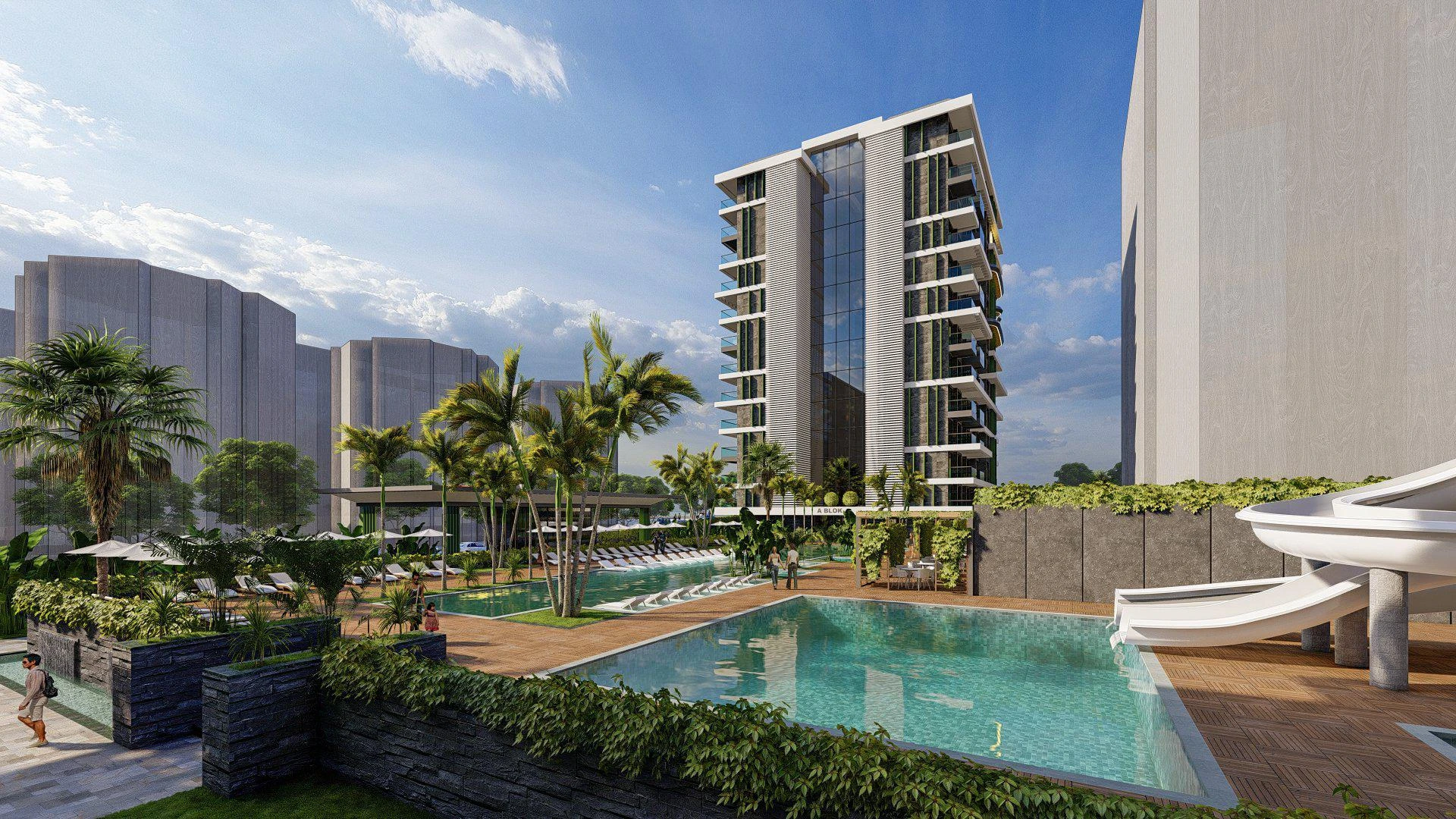 Жилой комплекс на берегу моря, с торговым центром и инфраструктурой, Махмутлар, Турция