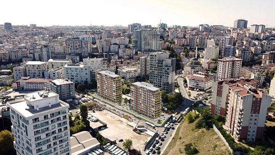 Новая резиденция с садом, бассейном и круглосуточной охраной, Стамбул, Турция