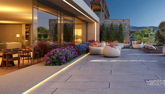 Апартаменты с видом на озеро в новом жилом комплексе с бассейном и фитнес-центром, Бодрум, Турция