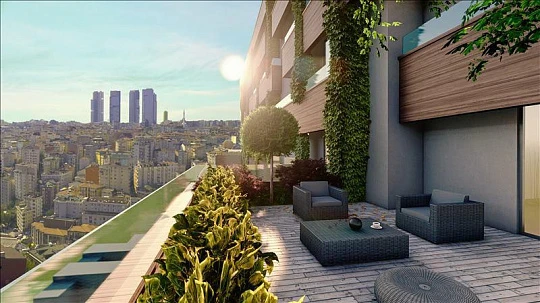 Новая резиденция с круглосуточной охраной и зоной отдыха на крыше в центре Стамбула, Турция