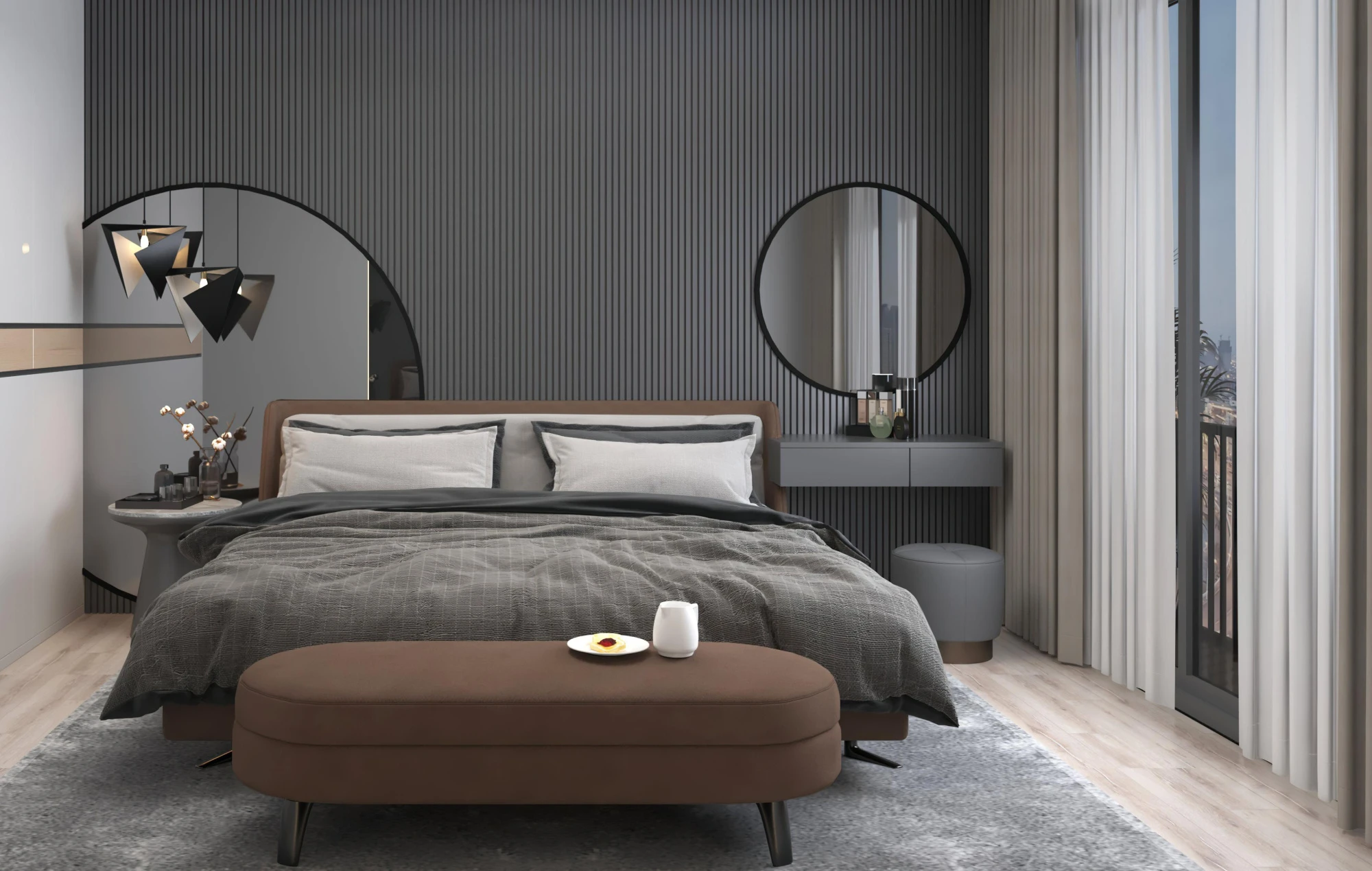 Двухкомнатные апартаменты в комплексе с бассейном и кинотеатром, 600 метров до моря, Мерсин, Турция