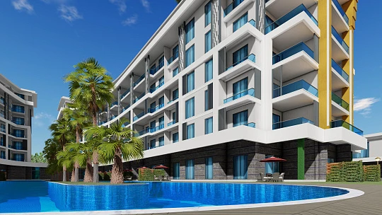 Новая резиденция на берегу моря с собственным пляжем и 5-звездочным отелем в живописном районе, Турклер, Аланья, Турция