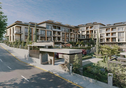 Апартаменты с видом на парк и море, в жилом комплексе с бассейнами, Бююкчекмедже, Стамбул, Турция
