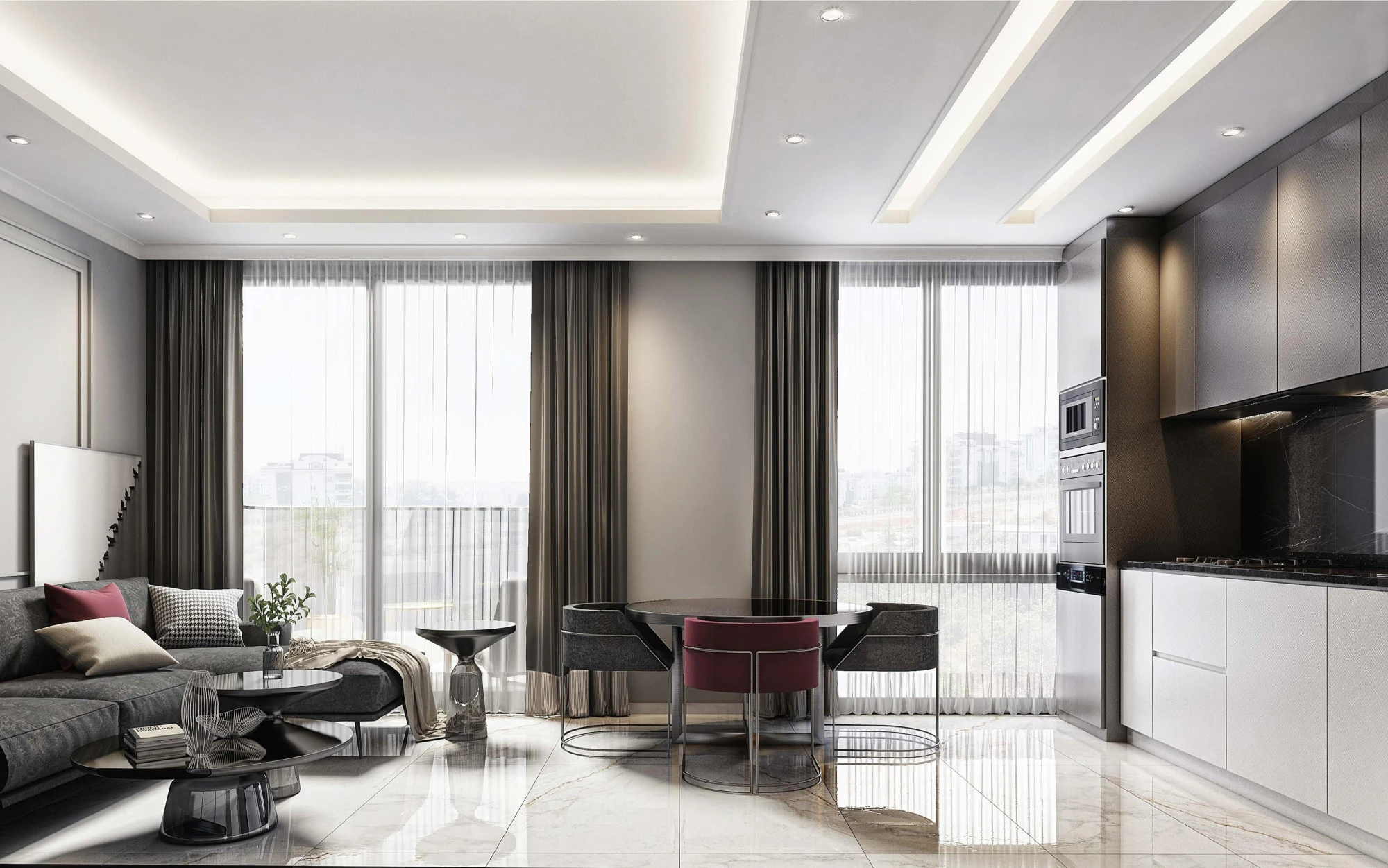 Новая резиденция с бассейном и фитнес-залом недалеко от моря, Оба, Турция