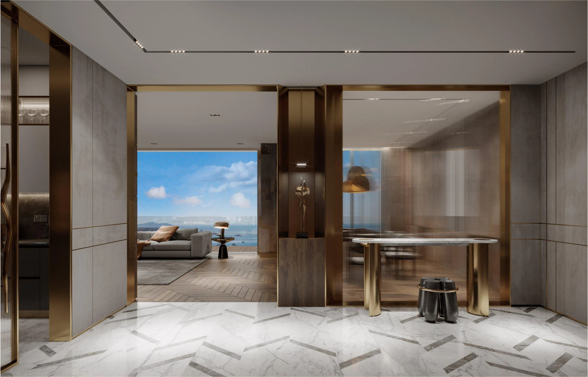 Элитные апартаменты с террасами и собственными бассейнами в престижном районе, Стамбул, Турция