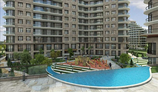 Новая резиденция с бассейном и гаражом рядом со станцией метро, Стамбул, Турция