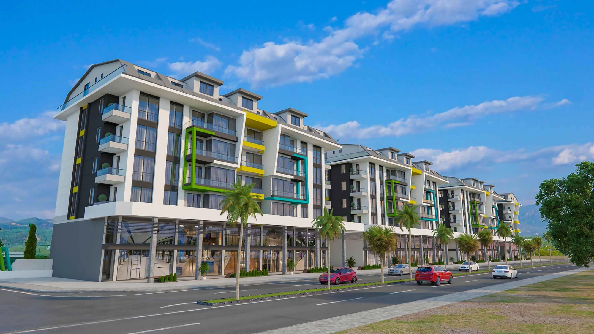 Резиденция с бассейнами и теннисным кортом, Алания, Турция