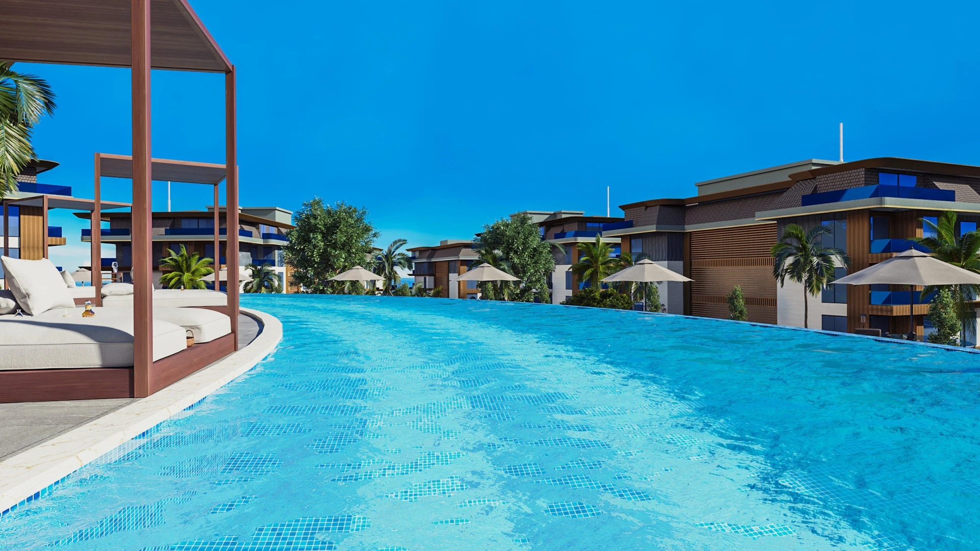 Жилой комплекс с разнообразными объектами инфраструктуры и зонами отдыха, 800 метров до моря, Кестель, Алания, Турция