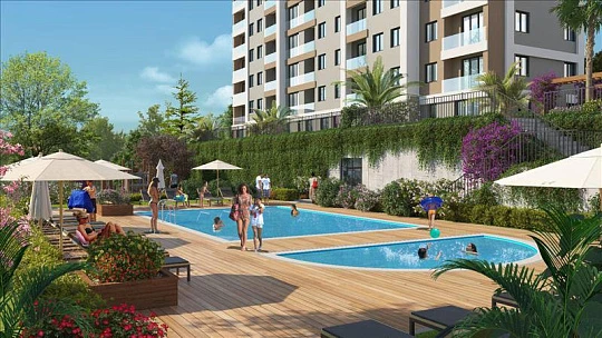 Новая резиденция с бассейном и детским садом недалеко от моря, Стамбул, Турция