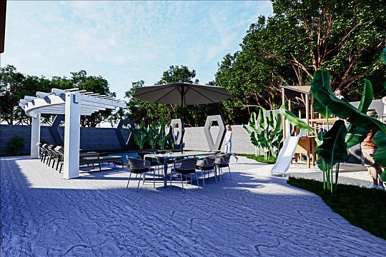 Новая резиденция с бассейнами и садом в 500 метрах от пляжа, Газипаша, Турция