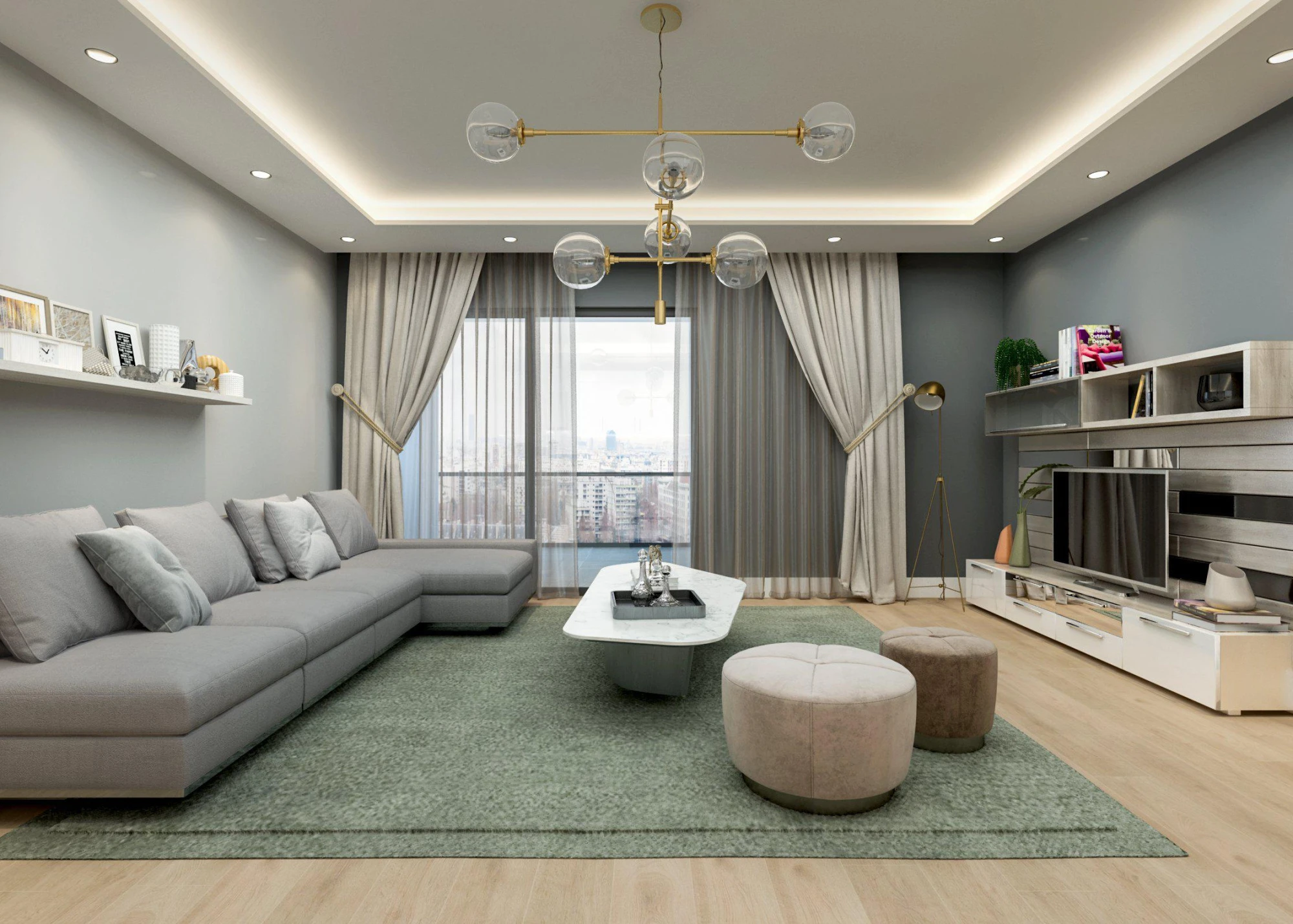 Трёхкомнатные апартаменты с просторными балконами в комплексе с бассейном и зонами отдыха, Мерсин, Турция