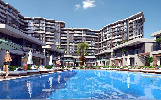 Качественная охраняемая резиденция с шестью бассейнами, спа-центром и зонами отдыха, Измир, Турция