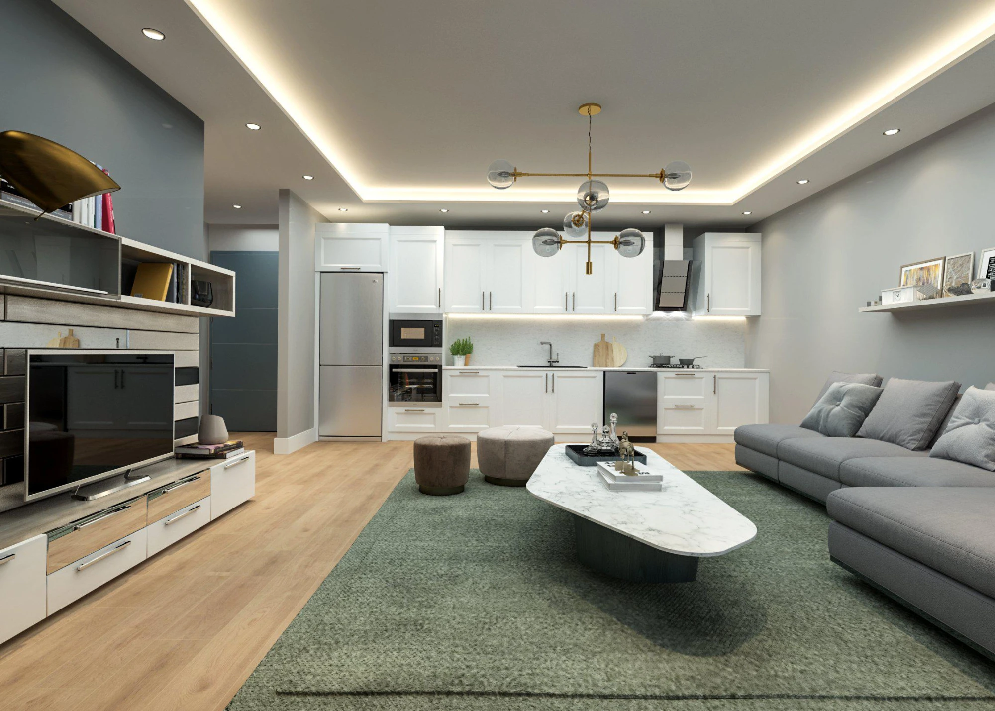 Трёхкомнатные апартаменты с просторными балконами в комплексе с бассейном и зонами отдыха, Мерсин, Турция