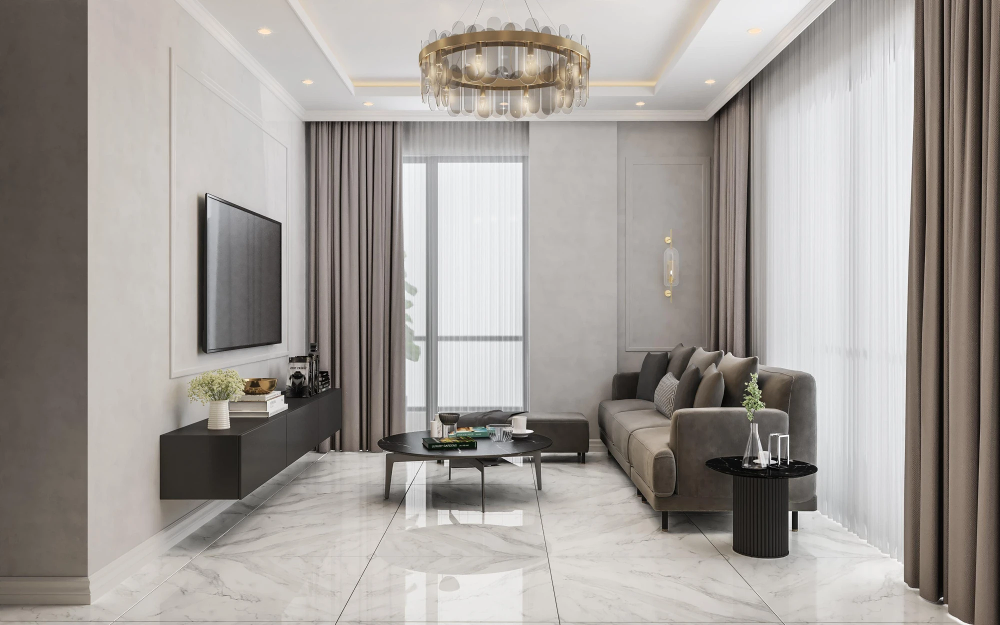 Новая охраняемая резиденция с бассейном в 900 метрах от моря, Оба, Турция