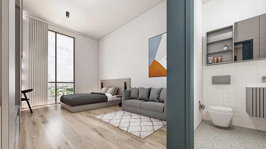 Меблированные квартиры и студии в жилом комплексе с местами для работы и отдыха, Кягытхане, Стамбул, Турция