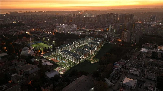Новая резиденция с бассейном, зелеными зонами и спа-зоной рядом с автомагистралью, Стамбул, Турция