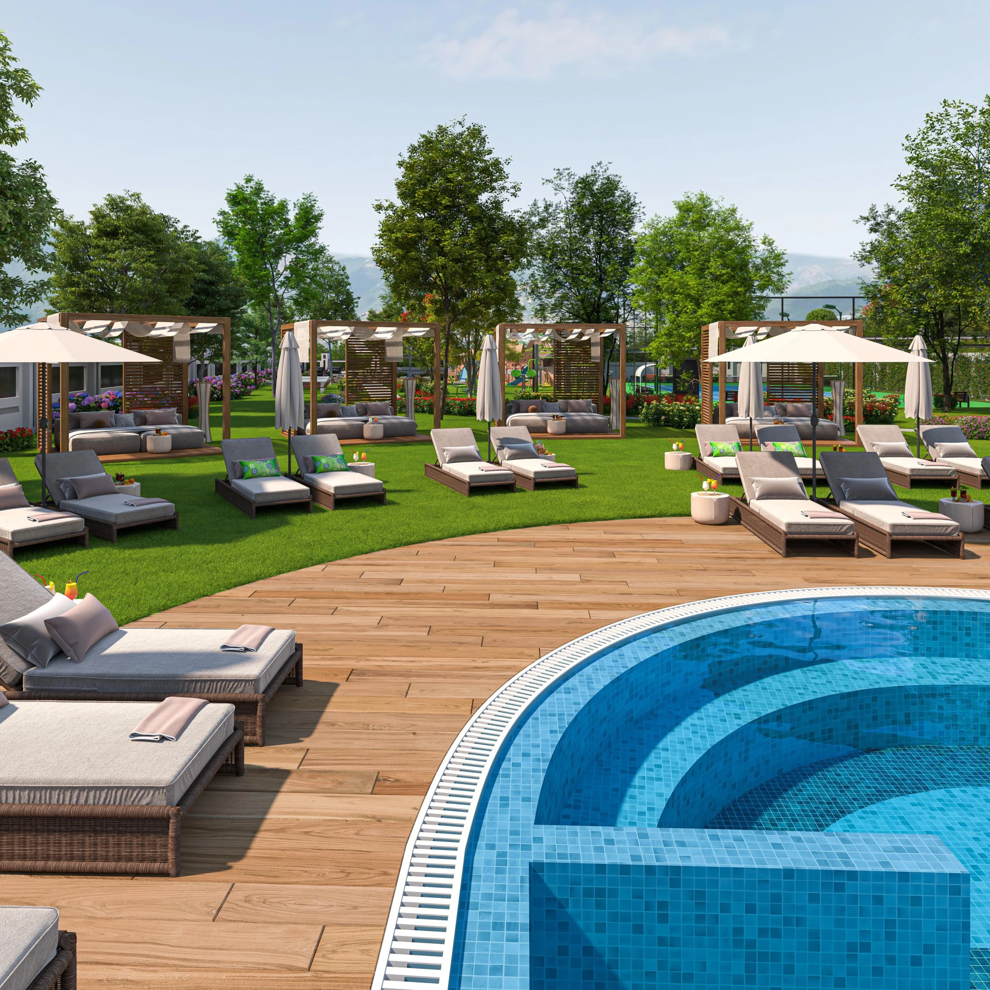 Жилой комплекс с развитой инфраструктурой для туристов, в зелёном и экологически чистом районе Оба, Алания, Турция